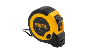 Рулетка Denzel, 3м х 13мм, двухкомп. корпус, кнопка-пауза