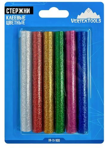 Стержни клеевые VERTEX цветые , 11х100мм, 6шт.