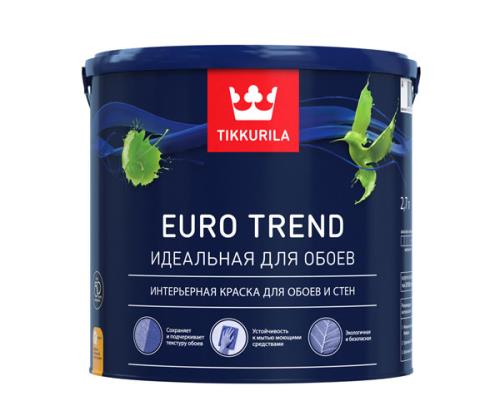 Краска ВД TIKKURILA Euro Trend, для обоев и стен, мат, база А, 0,9л