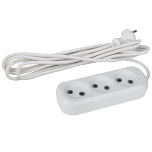 Удлинитель ЭРА 2х1мм ПВС, без зазем., 3гн., 5м