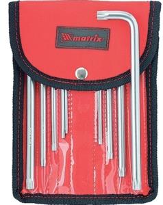 Набор ключей MATRIX, имбусовые, удлинён, Т10-Т50, CrV, чехол, 9шт