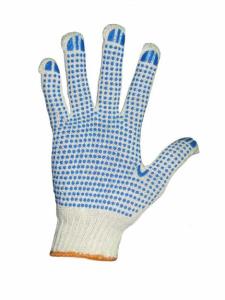 Перчатки рабочие х/б с ПВХ , 4 нити, белые