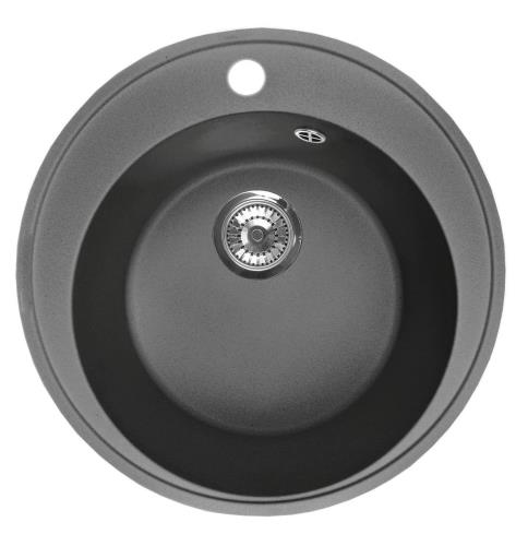 Мойка I-TECH круглая Ø500х190 кварц, черный опал