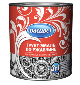 Грунт-эмаль Расцвет по ржавчине чёрная, 1,9кг