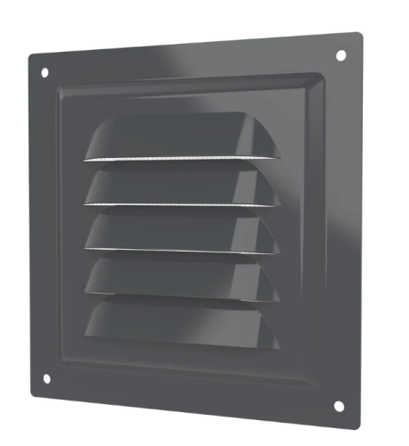 Решетка вытяжная стальная Gray с покрытием полим эмалью с сеткой 150х150 ЭРА 