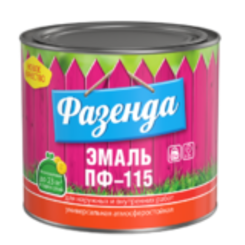 Эмаль ПФ-115 Фазенда, чёрная, 1,9кг