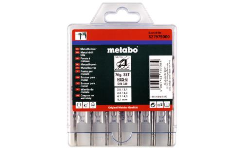 Набор сверл по металлу METABO HSS-G, 7 предметов