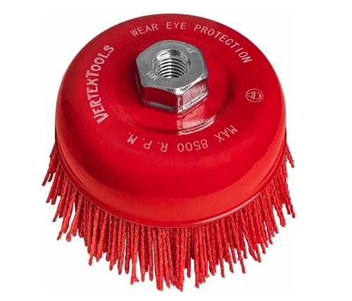 Щетка чашечная для УШМ VERTEX 125мм, М14, нейлон