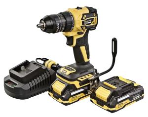 Дрель-шуруповерт аккум бесщеточная Hanskonner HCD2065BLC PLATINUM, 18В, 1BatterySystem, 65Нм, 2х2Ач, 13мм, кейс HS