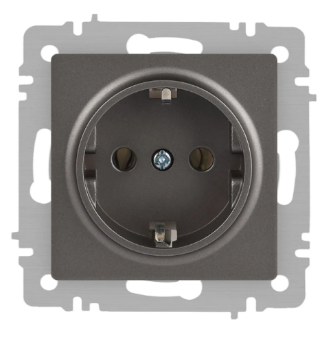 Розетка ЭРА Intro Accent 6-202-09 2P+E Schuko, 1-ая с/з, 16А, механизм, титан
