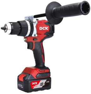 Дрель-шуруповерт аккум бесщеточная ударная DCK KDJZ03-13, 18В  2*4А/ч, 120нм кейс