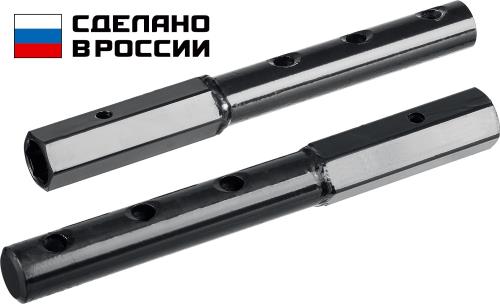 Удлинители колёсной оси ЗУБР УД-2 (шестигранник 23мм\круг  30мм\длина 280мм), (комп. 2 шт.)