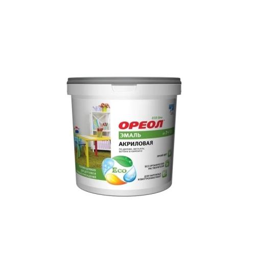 Эмаль универсальная Ореол акриловая глянцевая белая 0.9кг
