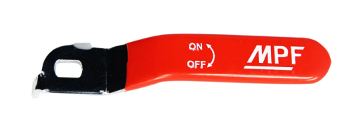 Ручка длинная усиленная, для крана, 1/2" - 3/4", прорезиненная КРАСНАЯ, MP