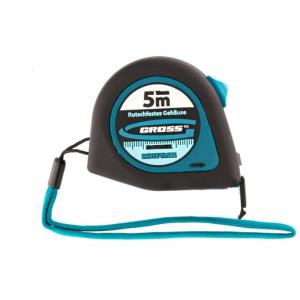 Рулетка GROSS, Ergonomisch, магнитный обрезиненный зацеп,5м x 19мм