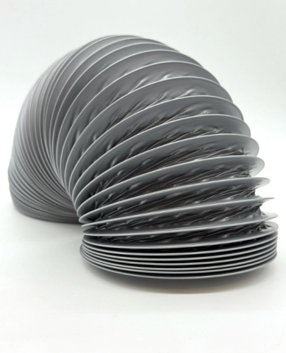 Воздуховод гибкий армир серый ПВХ D125, L=1м, ЭРА