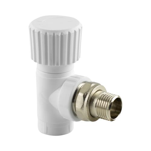 Вентиль для радиатора угловой RTP PPR 25х3/4,  белый