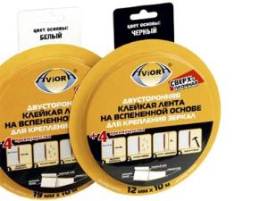 Лента AVIORA двустор, клейкая, сверхпрочная, вспен основа, белый, 19ммх10м