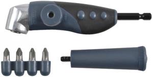 Адаптер для шуруповерта угловой металлический прорезиненный FIT 45 градусов