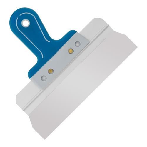 Шпатель фасадный прямой, нержавеющая сталь 0,6мм, двухкомпонентная литая рукоятка, 250мм