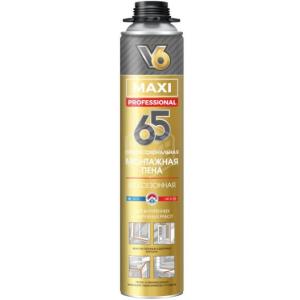 Пена монтажная V6 MAXI 65л, всесезонная, 800 гр