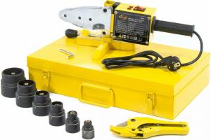 Аппарат сварочный для пласт труб DENZEL DWP-1500, 1500W, 6 насадок (20-63 мм), мет кейс 