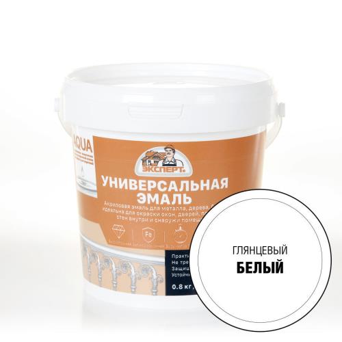 Эмаль акрил Эксперт, белая, глянцевая, 1кг