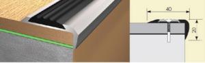 Угол Русский Профиль 40х20мм 0,9м с резиновой вставкой черной