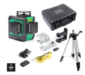 Комплект лазерный уровень INSTRUMAX GL 3-360 Master SET+Штатив телескопический с резьбой 1/4 (5/8) дюйма INSTRUMAX TR-120