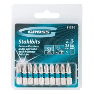 Бит GROSS РН2х25, сталь S2, GROSS 1шт(10 в уп.)