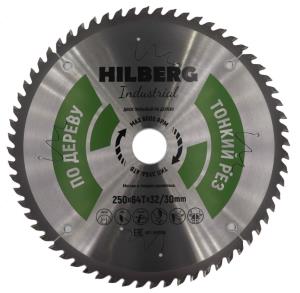 Диск пильный по дереву Hilberg Industrial HWT218 250*2,0*64Т*32/30 мм